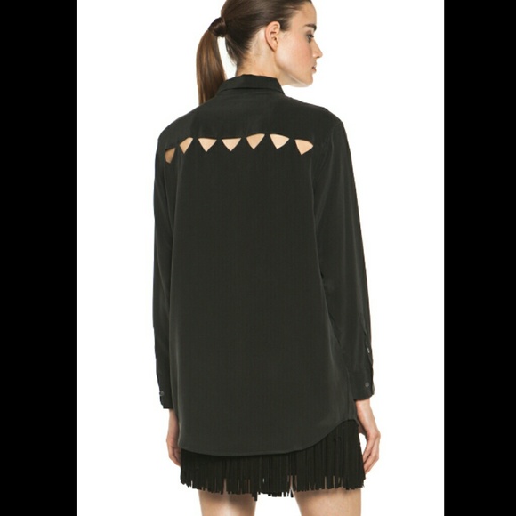 Equipment Tops - EQUIPMENT Femme Silk Daddy Cutout Blouse XS